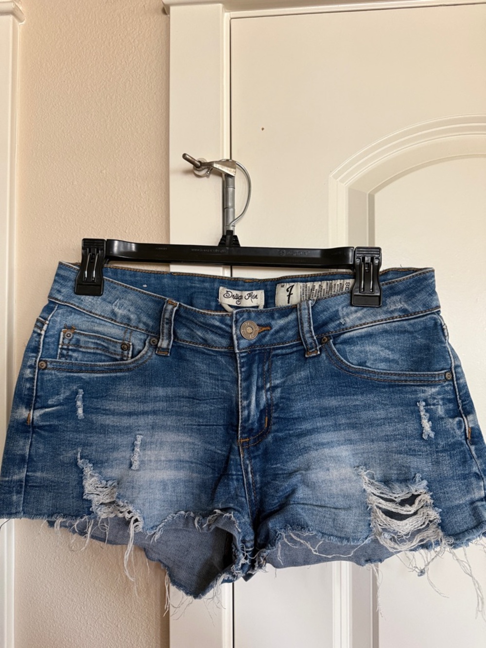 Indigo Rein Vintage Short Blue Distressed Denim Cutoff Shorts